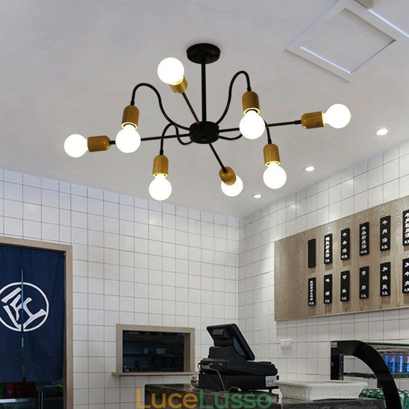 Lampadario a sospensione creativo contemporaneo in ferro, a forma di ragno