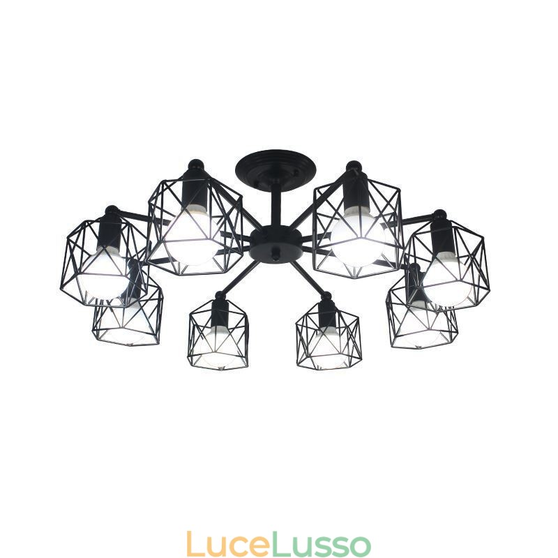 Lampada a sospensione moderna a gabbia per uccelli in ferro Illuminazione decorativa