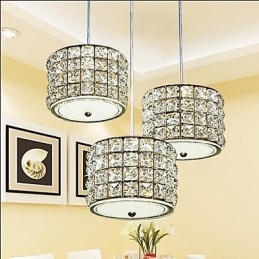 Lampada a sospensione singola in cristallo a 3 luci Droplight