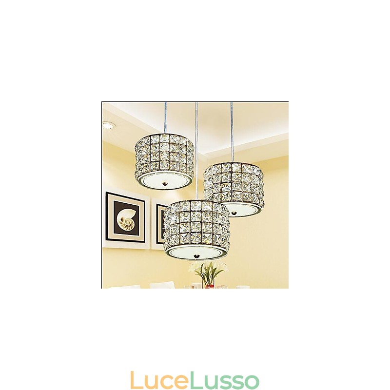 Lampada a sospensione singola in cristallo a 3 luci Droplight