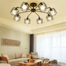 Lampada a sospensione moderna a gabbia per uccelli in ferro Illuminazione decorativa