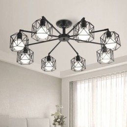 Lampada a sospensione moderna a gabbia per uccelli in ferro Illuminazione decorativa