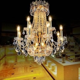 Lampadario di cristallo di lusso europeo, lampada a sospensione per scale duplex