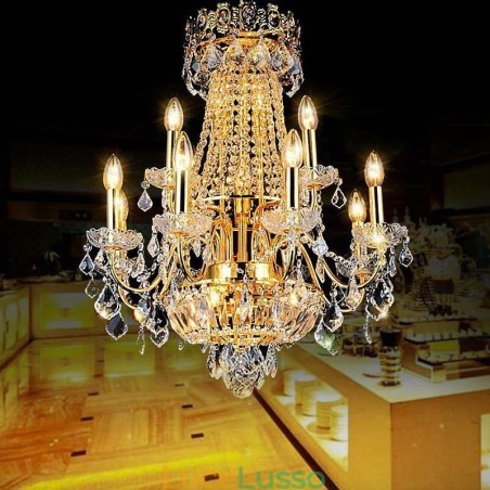 Lampadario di cristallo di lusso europeo, lampada a sospensione per scale duplex Lampadario di cristallo di lusso europeo, lampada a sospensione per scale duplex