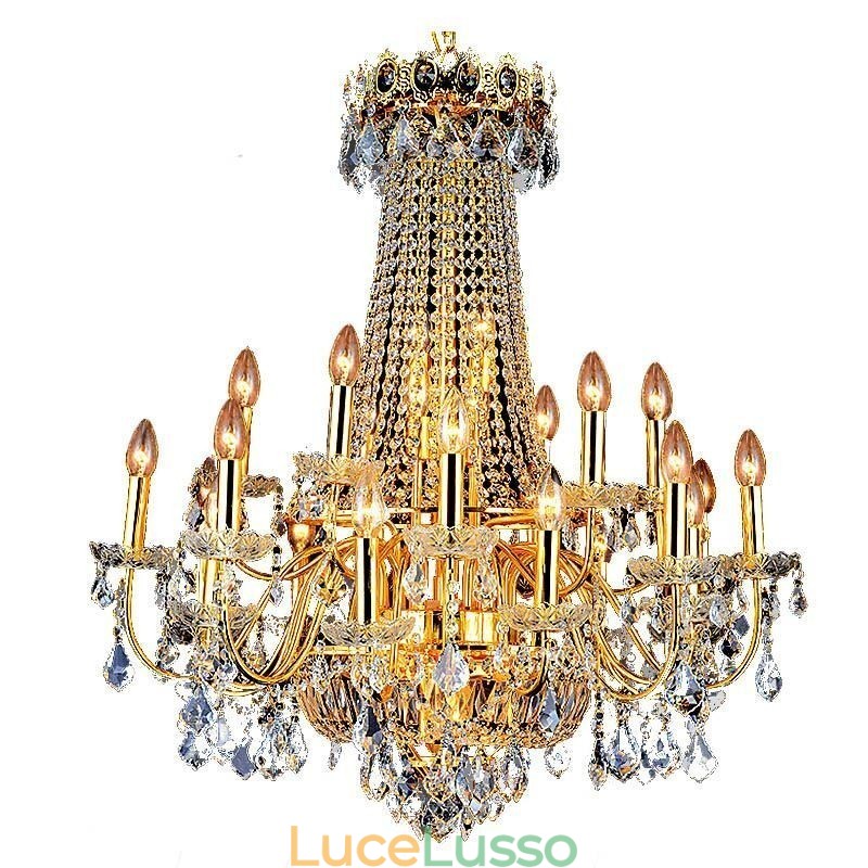 Lampadario di cristallo di lusso europeo, lampada a sospensione per scale duplex