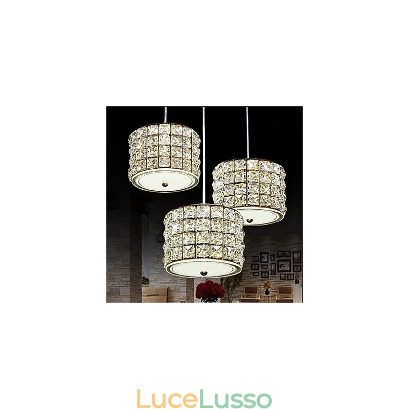 Lampada a sospensione singola in cristallo a 3 luci Droplight