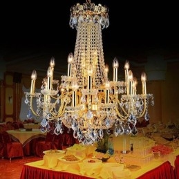 Lampadario di cristallo di lusso europeo, lampada a sospensione per scale duplex