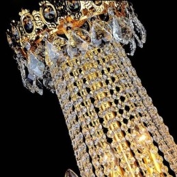 Lampadario di cristallo di lusso europeo, lampada a sospensione per scale duplex