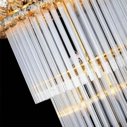 Lampadario retrò in cristallo stile impero, pendente lungo di lusso