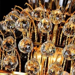 Lampadario retrò in cristallo stile impero, pendente lungo di lusso