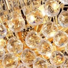 Lampadario europeo in cristallo stile impero, grande lampada a sospensione color oro
