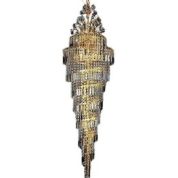 Elegante lampadario in cristallo stile impero, pendente lungo di lusso europeo