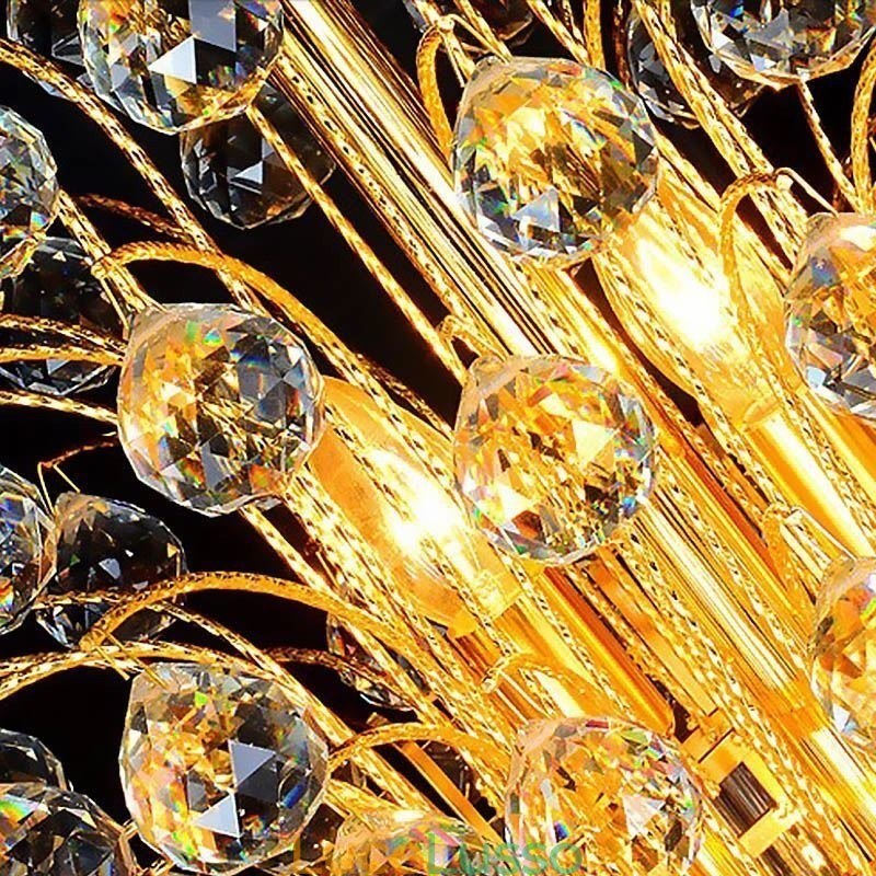 Elegante lampadario in cristallo stile impero, pendente lungo di lusso europeo