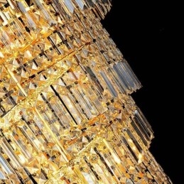 Elegante lampadario in cristallo stile impero, pendente lungo di lusso europeo
