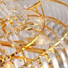 Lampadario di cristallo di lusso moderno europeo grazioso lungo pendente duplex scala