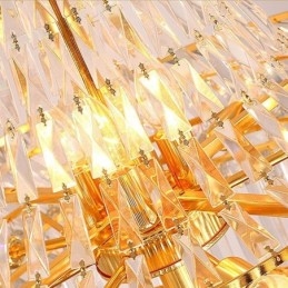 Lampadario di cristallo di lusso moderno europeo grazioso lungo pendente duplex scala