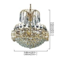 Grazioso lampadario di cristallo classico color oro