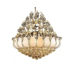 Lampadario Impero in Cristallo Contemporaneo Colore Oro Lampada a Sospensione Lotus
