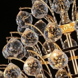 Lampadario Impero in Cristallo Contemporaneo Colore Oro Lampada a Sospensione Lotus