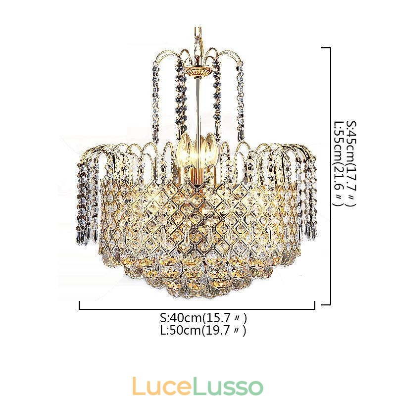 Lampadario di cristallo di lusso moderno ed elegante