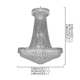 Elegante lampadario di cristallo europeo a sospensione lunga lampadario a sospensione duplex scala