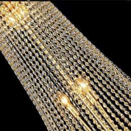 Elegante lampadario di cristallo europeo a sospensione lunga lampadario a sospensione duplex scala
