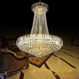 Elegante lampadario di cristallo europeo a sospensione lunga lampadario a sospensione duplex scala
