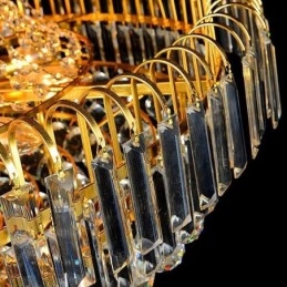 Elegante lampadario di cristallo europeo a sospensione lunga lampadario a sospensione duplex scala