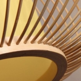 Lampada da soffitto rotonda in bambù creativa con montaggio a semi-incasso unica, illuminazione per portico