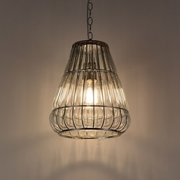 Lampadario moderno in vetro cromato contemporaneo