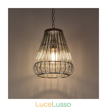 Lampadario moderno in vetro cromato contemporaneo Lampadario moderno in vetro cromato contemporaneo