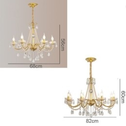 Lampada a sospensione in cristallo americano, stile country, lampada da soffitto in ferro creativo
