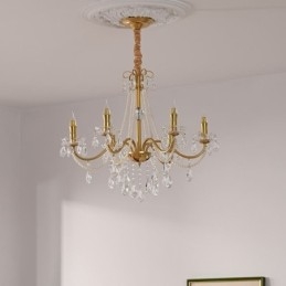 Lampada a sospensione in cristallo americano, stile country, lampada da soffitto in ferro creativo