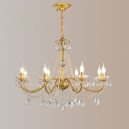 Lampada a sospensione in cristallo americano, stile country, lampada da soffitto in ferro creativo