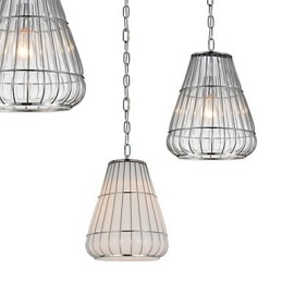 Lampadario moderno in vetro cromato contemporaneo