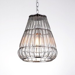 Lampadario moderno in vetro cromato contemporaneo