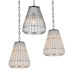 Lampadario moderno in vetro cromato contemporaneo