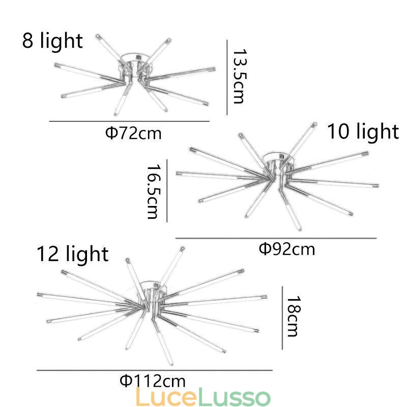 Semplice plafoniera a soffitto con fuochi d'artificio a filo