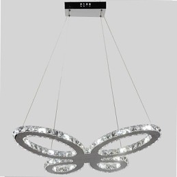 Lampadario moderno contemporaneo in metallo cromato