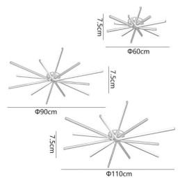 Plafoniera moderna minimalista a forma di fuochi d'artificio da montare a filo