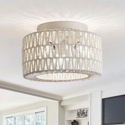 Lampada da soffitto a gabbia intrecciata americana a filo in stile country