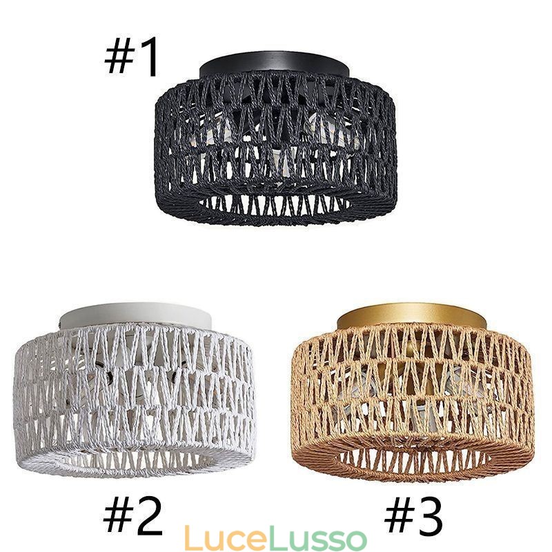 Lampada da soffitto a gabbia intrecciata americana a filo in stile country