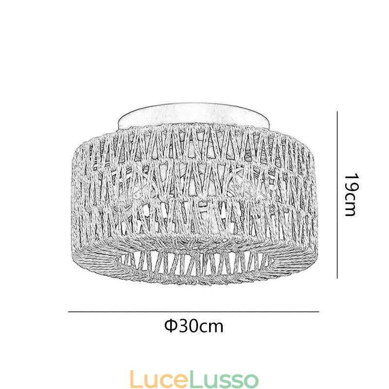 Lampada da soffitto a gabbia intrecciata americana a filo in stile country