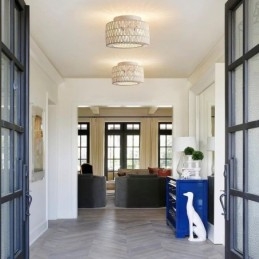 Lampada da soffitto a gabbia intrecciata americana a filo in stile country