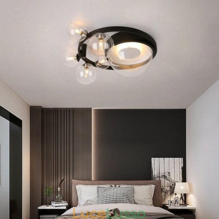 Plafoniera decorativa in vetro minimalista moderna da montare a filo Plafoniera decorativa in vetro minimalista moderna da montare a filo