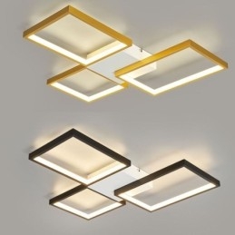 Plafoniera minimalista a 3 luci quadrate a filo, dimmerabile in continuo con telecomando, 60 W