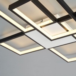 Lampada da soffitto minimalista a cinque luci quadrate con regolazione continua e telecomando da 92 W