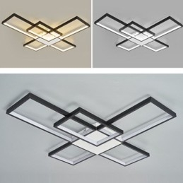 Lampada da soffitto minimalista a cinque luci quadrate con regolazione continua e telecomando da 92 W