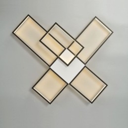 Lampada da soffitto minimalista a cinque luci quadrate con regolazione continua e telecomando da 92 W