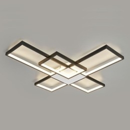 Lampada da soffitto minimalista a cinque luci quadrate con regolazione continua e telecomando da 92 W